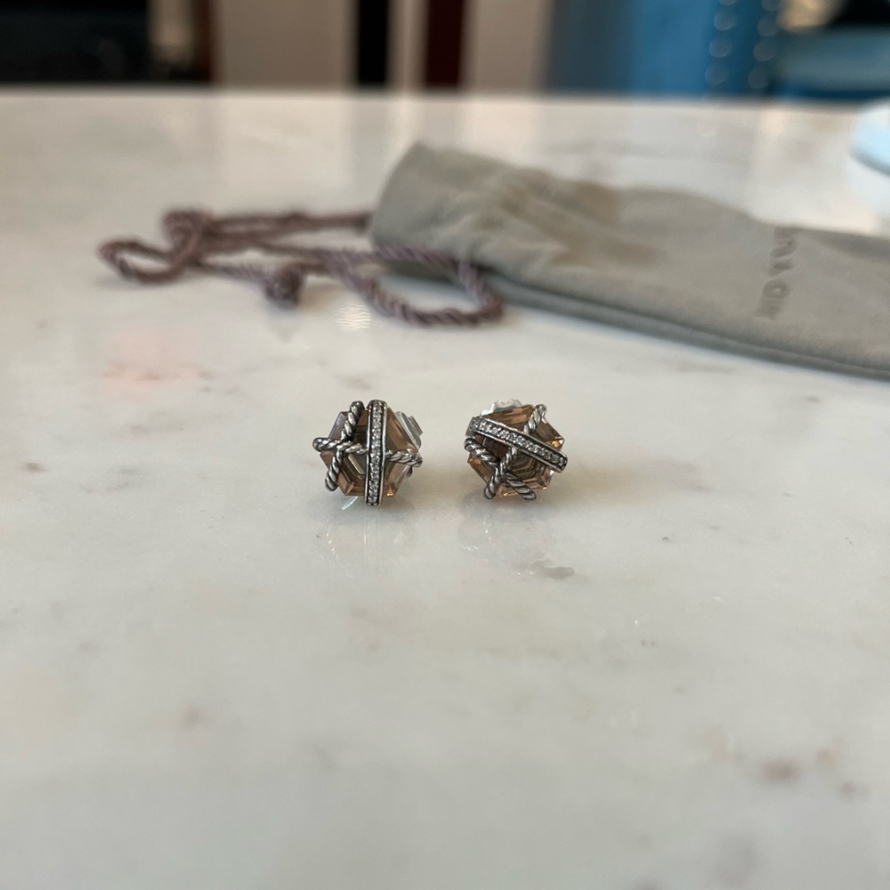 DAVID YURMAN Morganite Cable Wrap Earrings
